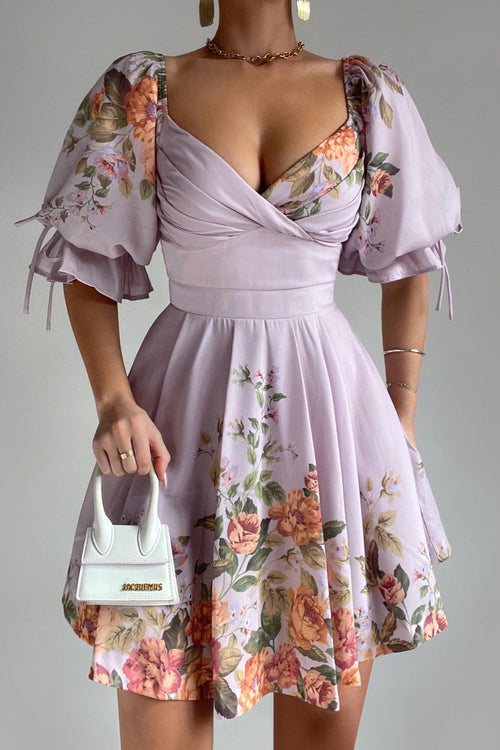 Rhiannon Dress - Purple Print - SHOPJAUS - JAUS