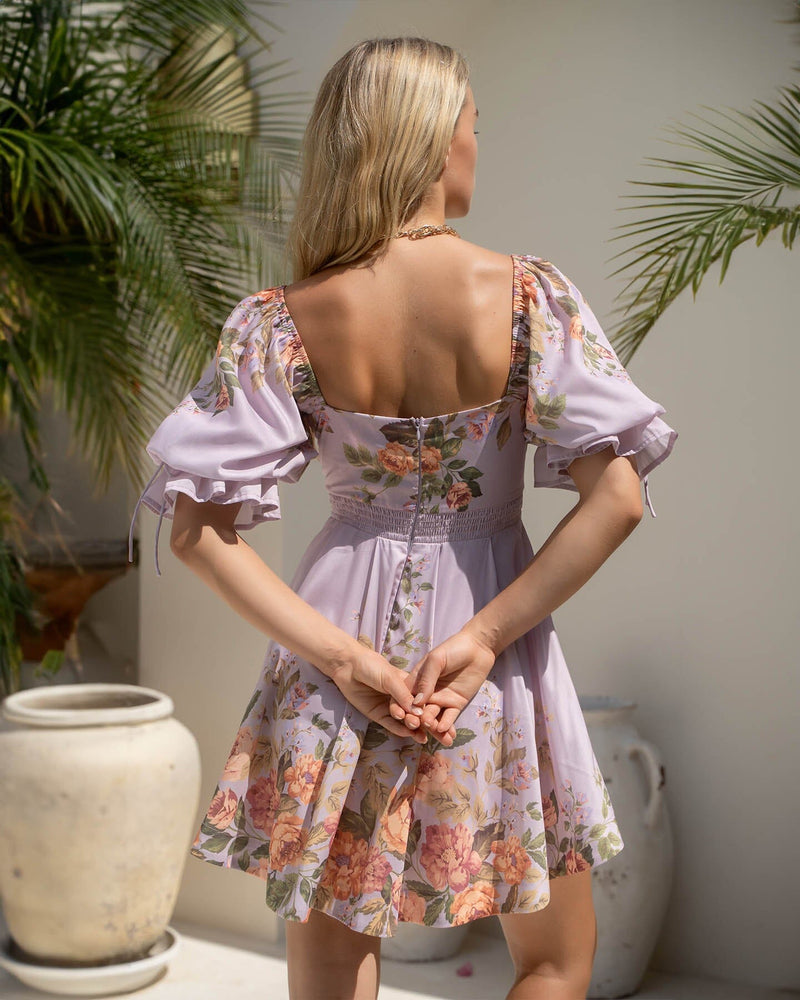 Rhiannon Dress - Purple Print - SHOPJAUS - JAUS
