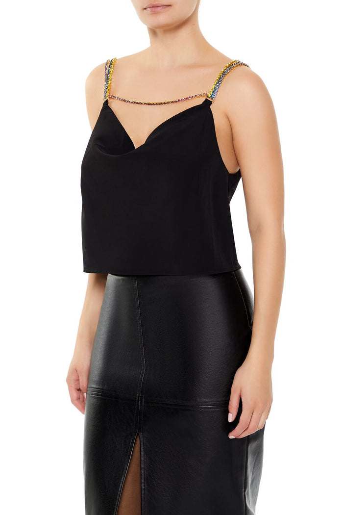 Rhinestone Chain Satin Cami