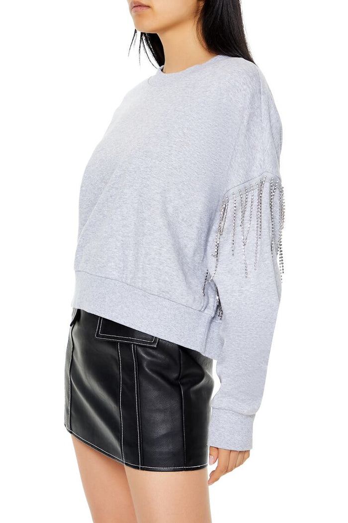 Rhinestone Fringe Pullover