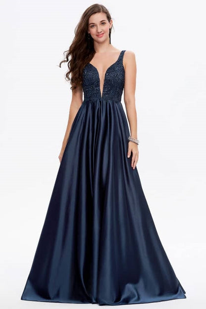 Romantic Wide Shoulder Straps Sleeveless Draped Backless Prom Dress