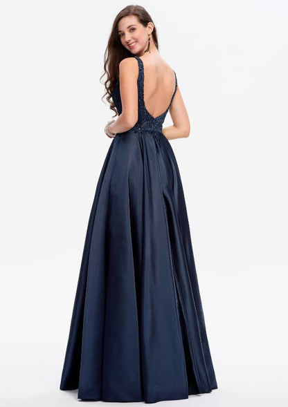 Romantic Wide Shoulder Straps Sleeveless Draped Backless Prom Dress