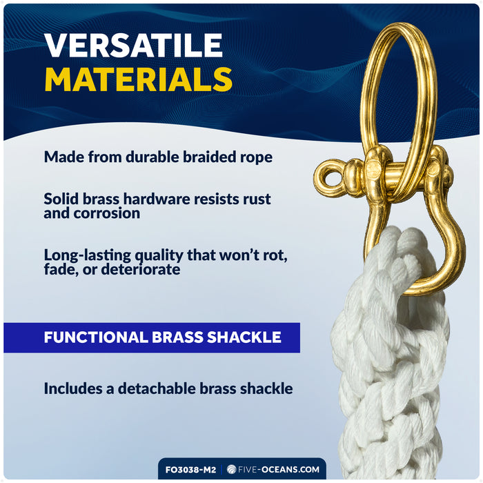 Rope Bell Pull for Hanging Nautical Ships Bell or Keychain, 2-Pack - FO3038-M2 - Five Oceans