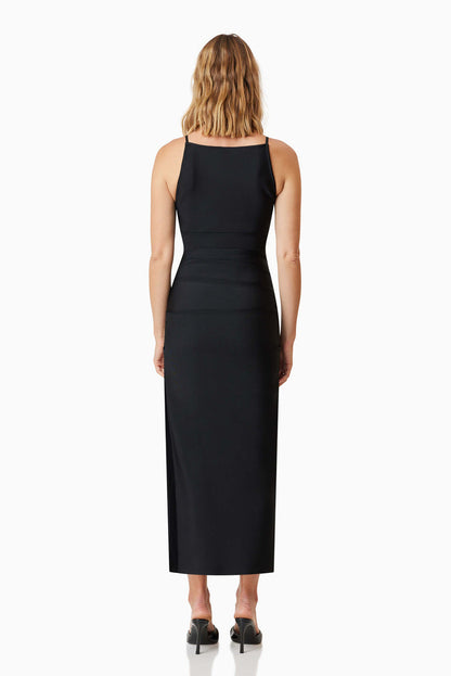 Rose Midi Dress - Black - SHOPJAUS - JAUS
