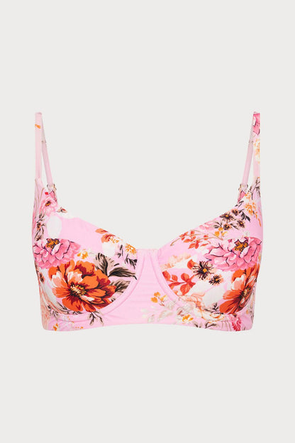 Rosewood Balconette Bikini Top in Pink