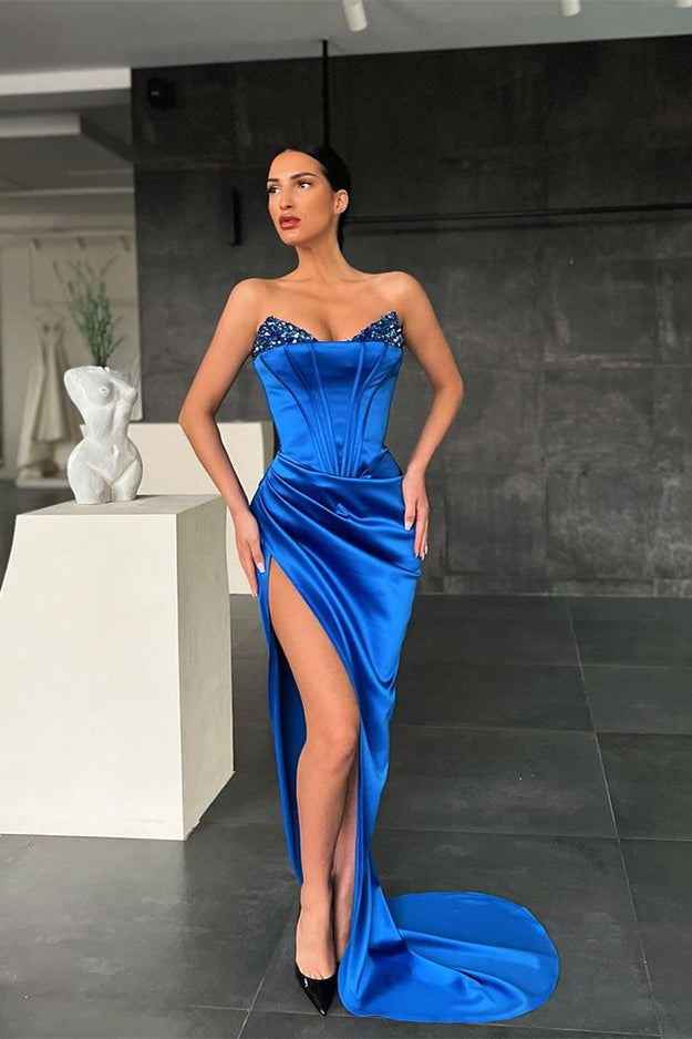 Royal Blue Mermaid Prom Dresswith Sequins