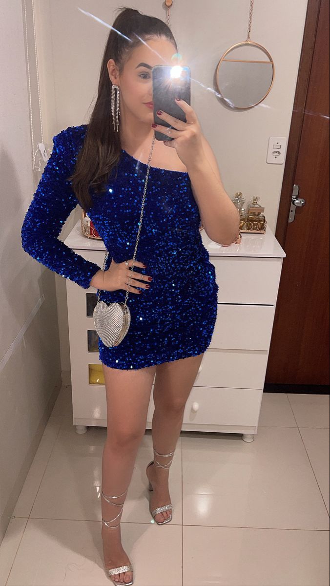 Royal Blue Sequins Bodycon Short Homecoming Dresses