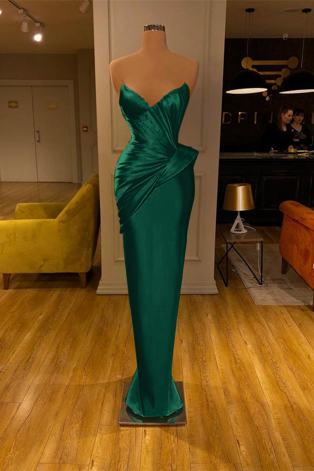 Royal Blue V-Neck Mermaid Prom Dress Pleated Sleeveless