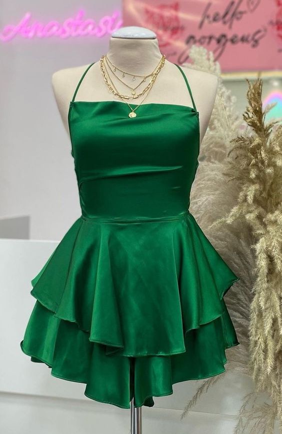 Sage Green Short Homecoming Dress Birthday Party Gown