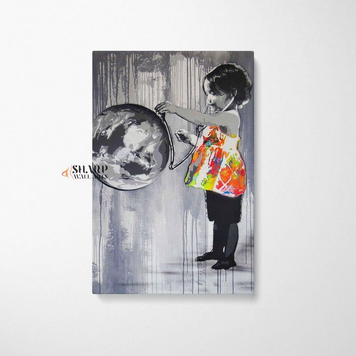 Save My World Wall Art Canvas Print - SharpWallArts