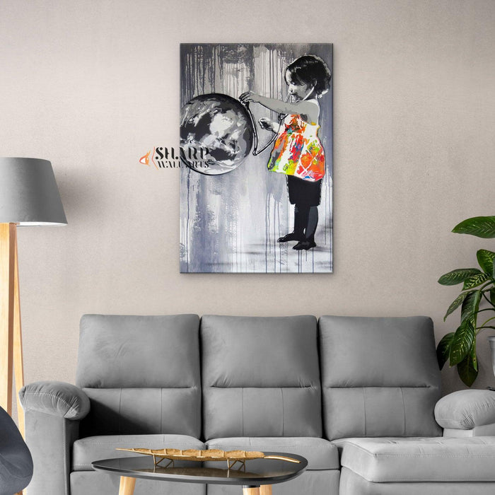 Save My World Wall Art Canvas Print - SharpWallArts