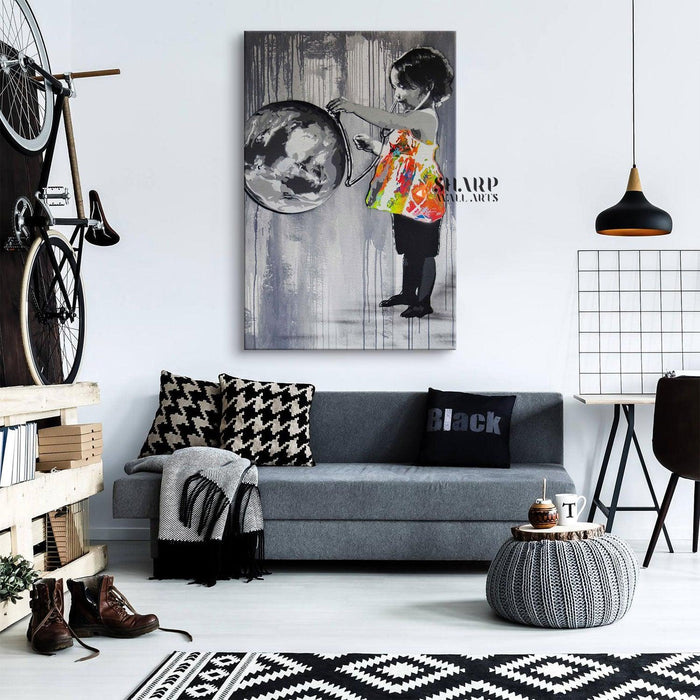 Save My World Wall Art Canvas Print - SharpWallArts
