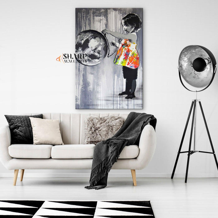 Save My World Wall Art Canvas Print - SharpWallArts