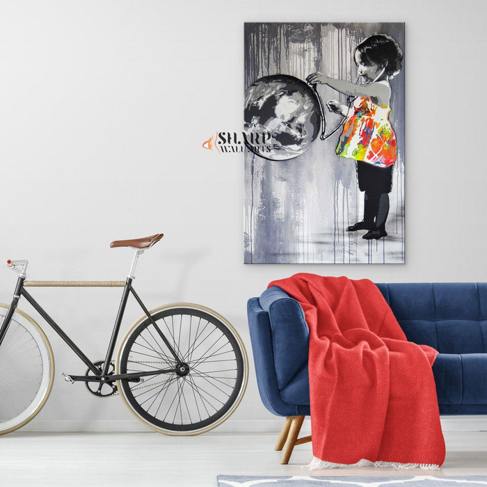 Save My World Wall Art Canvas Print - SharpWallArts