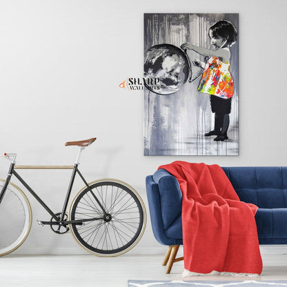 Save My World Wall Art Canvas Print - SharpWallArts