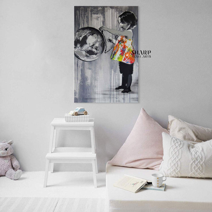 Save My World Wall Art Canvas Print - SharpWallArts
