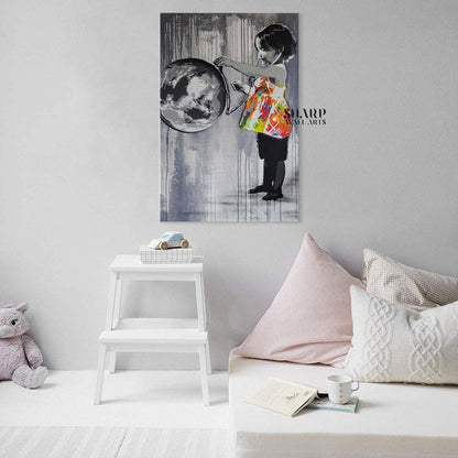 Save My World Wall Art Canvas Print - SharpWallArts