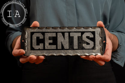 Scalloped Glass "GENTS" Sign