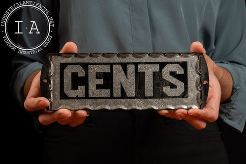 Scalloped Glass "GENTS" Sign
