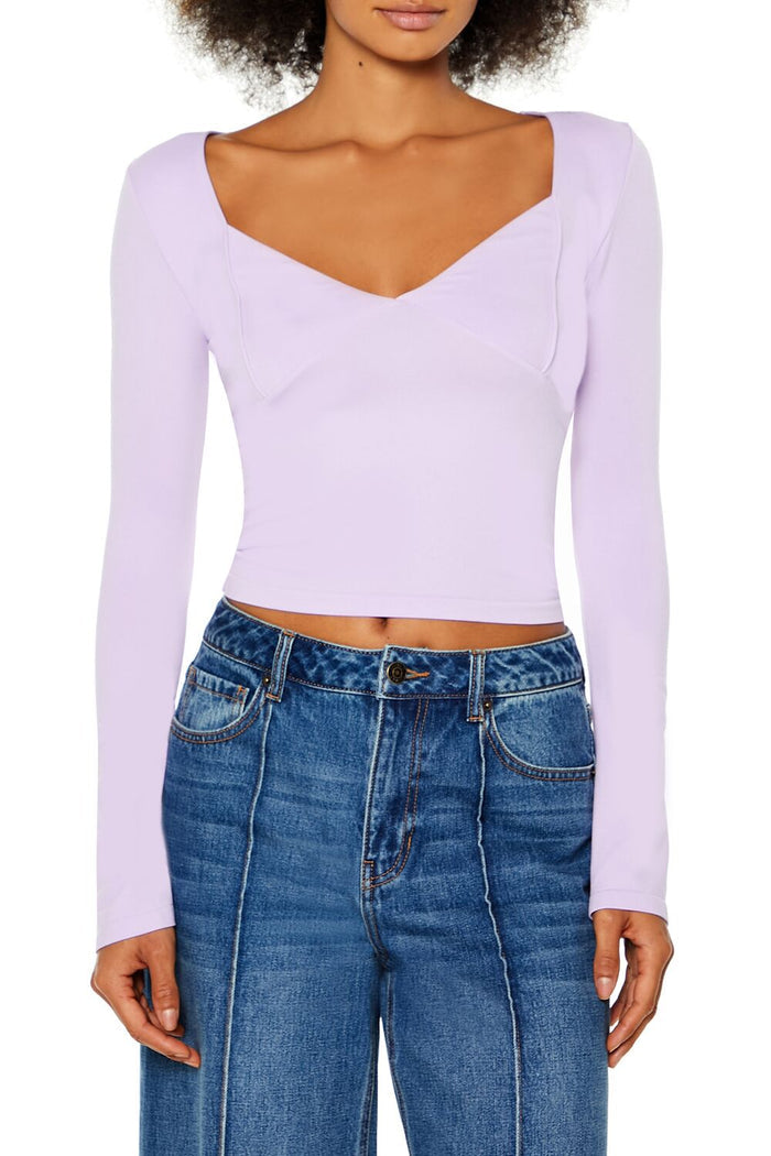 Seamless Knit V-Neck Crop Top