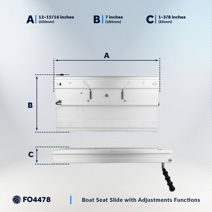 Seat Slide with Locking Mechanism, Aluminum - FO4478 - Five Oceans