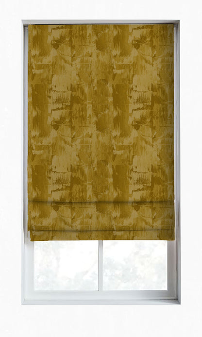 Room Darkening Striped Home Décor Fabric By the Metre (Yellow/ Brown/ Green)