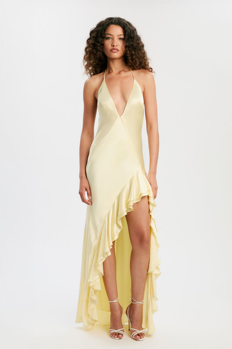 Selene Halter Maxi Dress - Canary