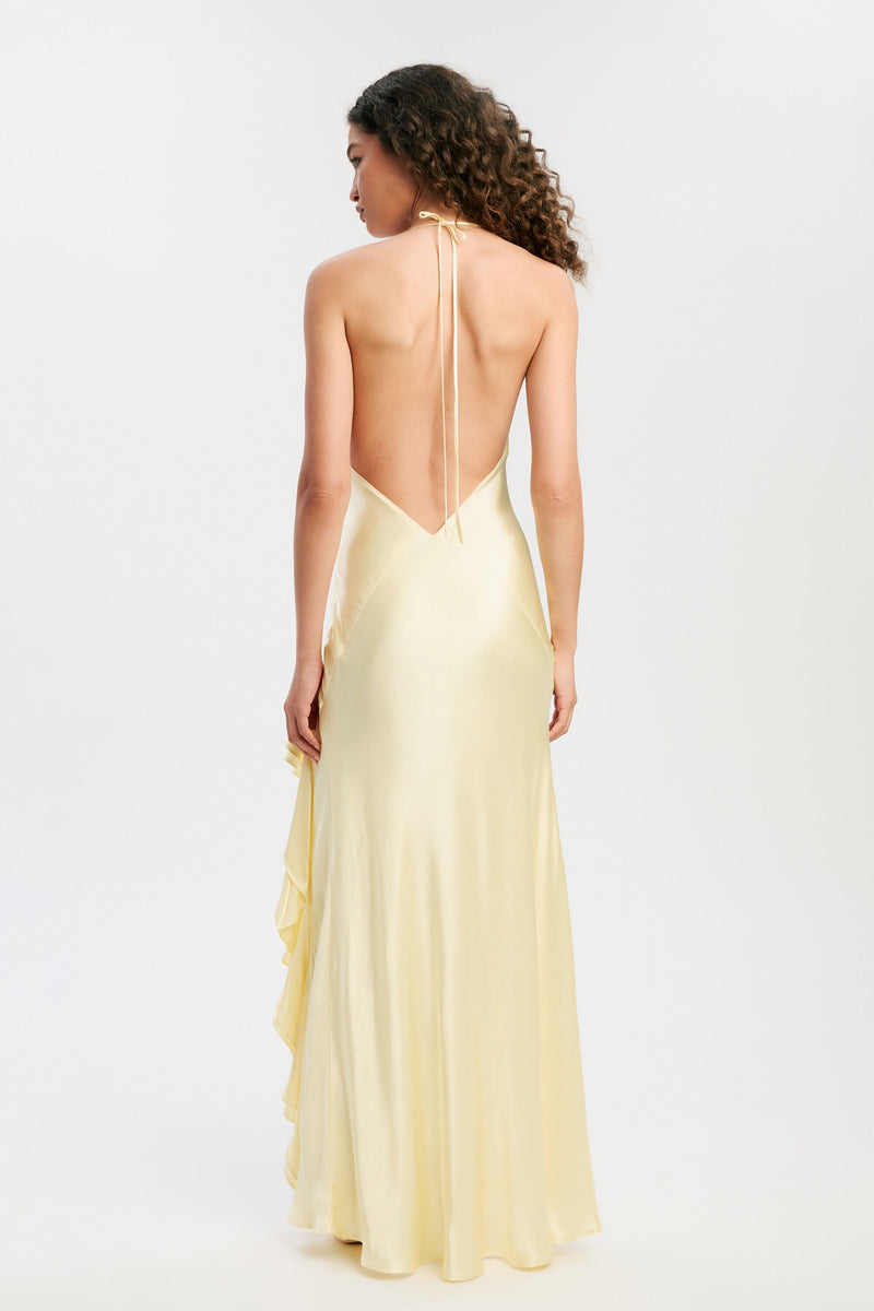 Selene Halter Maxi Dress - Canary