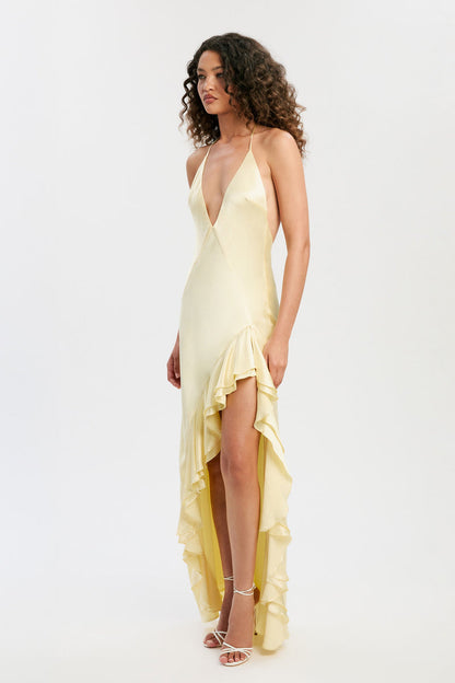 Selene Halter Maxi Dress - Canary