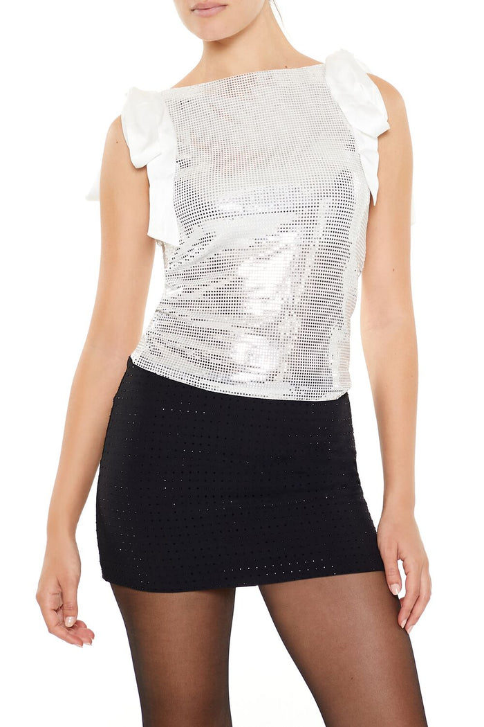 Sequin Bow Crop Top