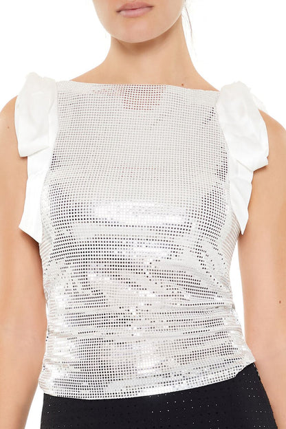 Sequin Bow Crop Top