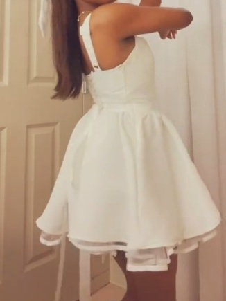Sexy A-line Homecoming Dressses White Short Prom Dresses Spaghetti Strap Birthday Dresses