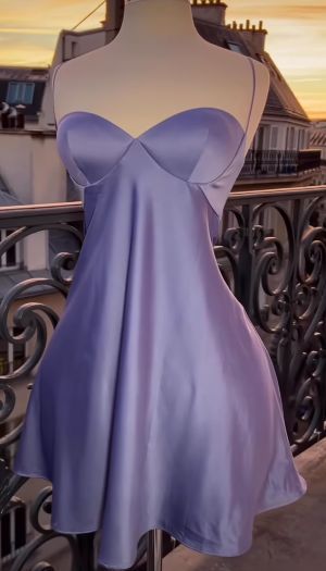 Sexy A line Lilac Short Homecoming Dresses Cocktail Dress