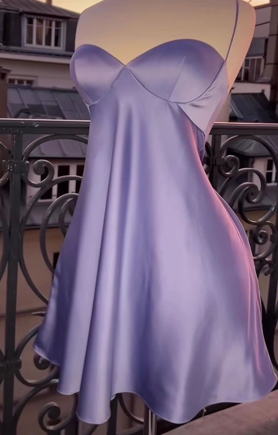 Sexy A line Lilac Short Homecoming Dresses Cocktail Dress