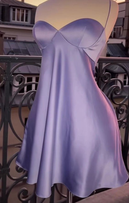 Sexy A line Lilac Short Homecoming Dresses Cocktail Dress