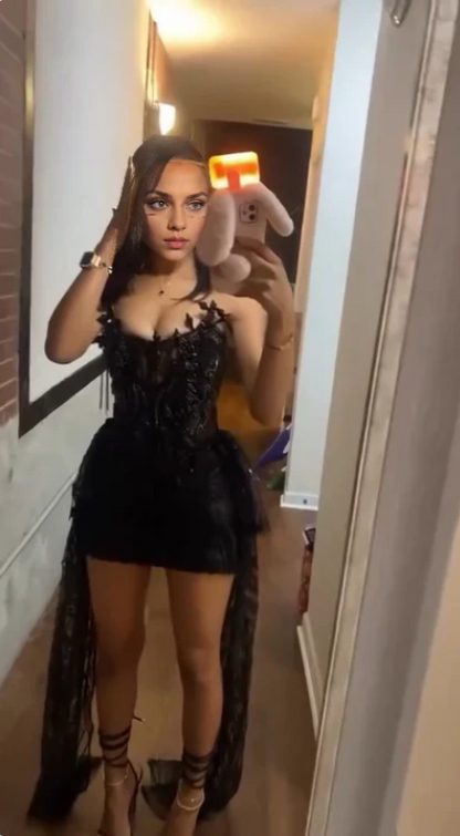 Sexy Black Tube Top Herringbone Beaded 19th Birthday Homecoming Dress