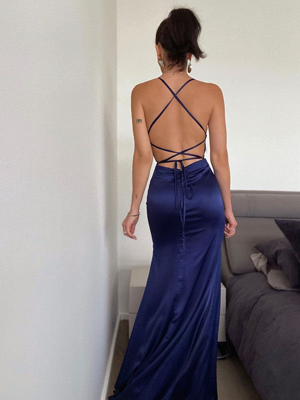 Sexy Blue Mermaid Prom Dress with