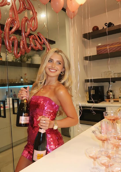 Sexy Pink Sequin Hip 21st Birthday Homecoming Dress