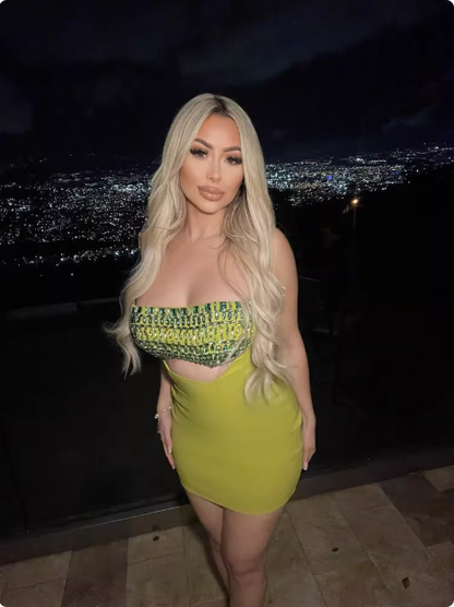 Sexy Rhinestone Chest-wrapped Hollow Hip 21st Birthday Homecoming Dress