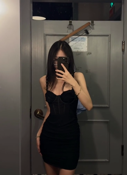 Sexy Tight Hoco Dresses Black Short Prom Dresses Spaghetti Straps Birthday Dresses
