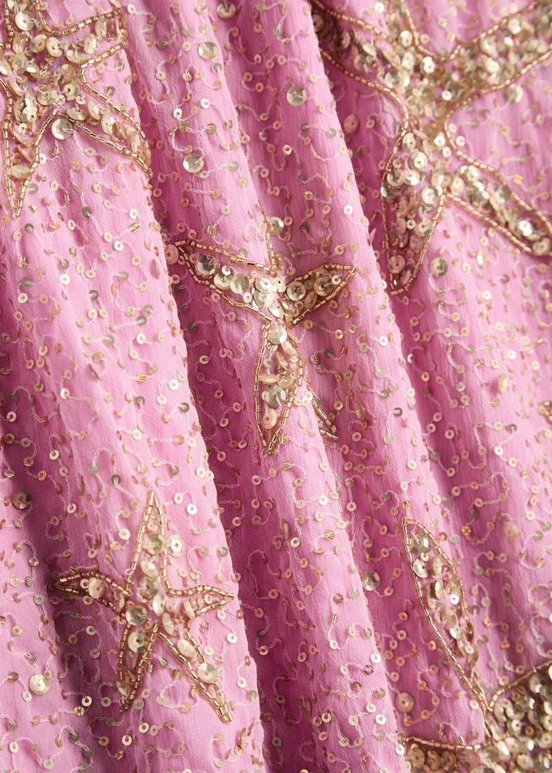 Sexy V-neck Starfish Sequins Pink Waisted Birthday Short Skirt Homecoming Dress