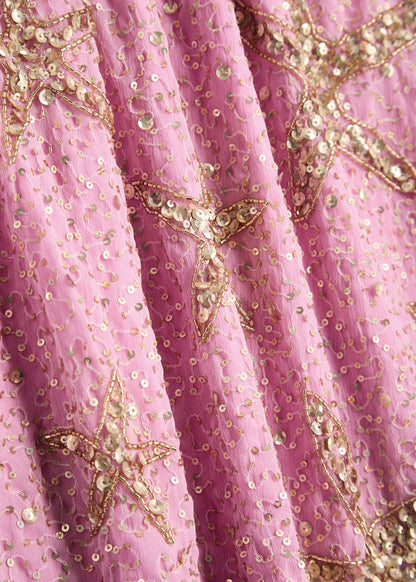 Sexy V-neck Starfish Sequins Pink Waisted Birthday Short Skirt Homecoming Dress