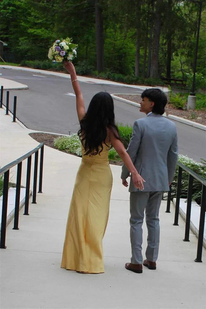 Sheath Strapless Keyhole Aqua Blue Silk Satin Long Prom Dress