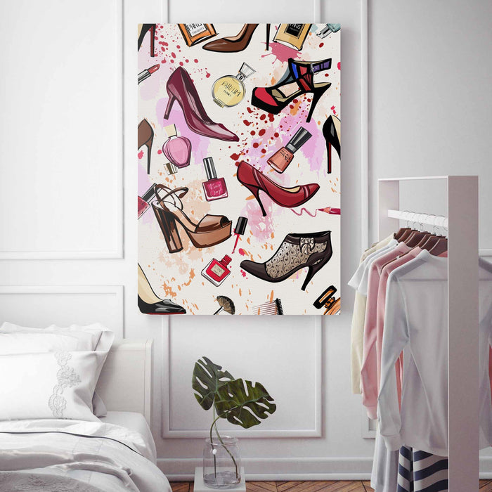 Shoes & Cosmetics - Fashion Wall Art Canvas - SharpWallArts