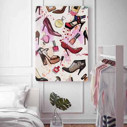Shoes & Cosmetics - Fashion Wall Art Canvas - SharpWallArts