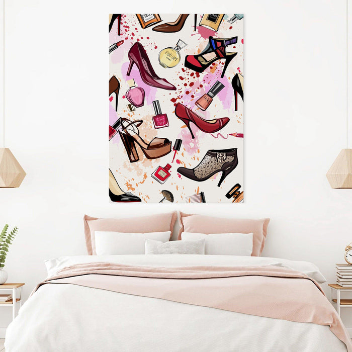 Shoes & Cosmetics - Fashion Wall Art Canvas - SharpWallArts