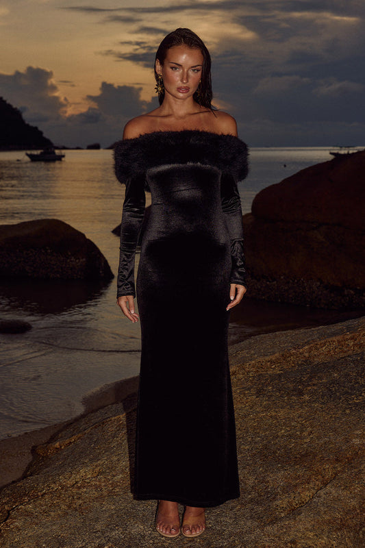 Siani Maxi Dress - Black - SHOPJAUS - JAUS