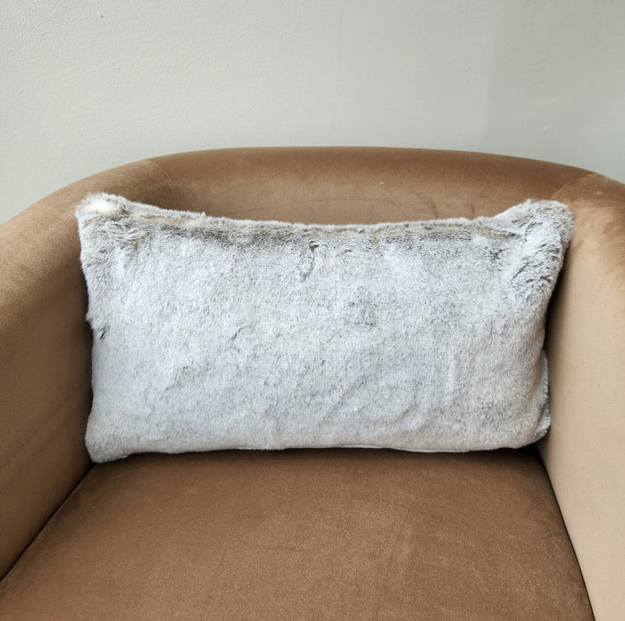 Silver Faux Fur Pillow