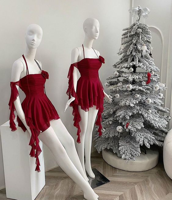 Simple Burgundy Chiffon Birthday Dress Homecoming Dresses