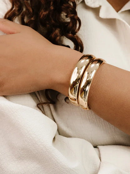 Simple Stack Bangle Set - Gold